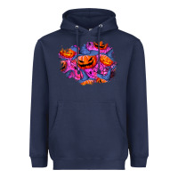Navy halloween pumpkin patch  4 Heavyweight Hoodie - BundleAndBundleShop