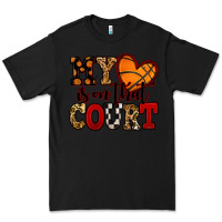 Black my heart is on that court basketball red and black Premium Tee - NancyCooperArtShop