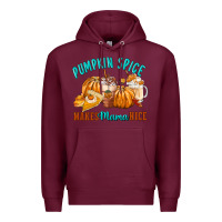 Burgundy Pumpkin Spice Make Mama Nice Premium Hoodie - FaDigitalArtStudio