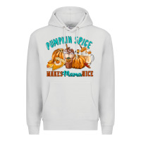 Dove Grey Pumpkin Spice Make Mama Nice Premium Hoodie - FaDigitalArtStudio