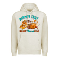 Oatmeal Heather Pumpkin Spice Make Mama Nice Premium Hoodie - FaDigitalArtStudio