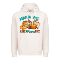 Pale Pink Pumpkin Spice Make Mama Nice Premium Hoodie - FaDigitalArtStudio