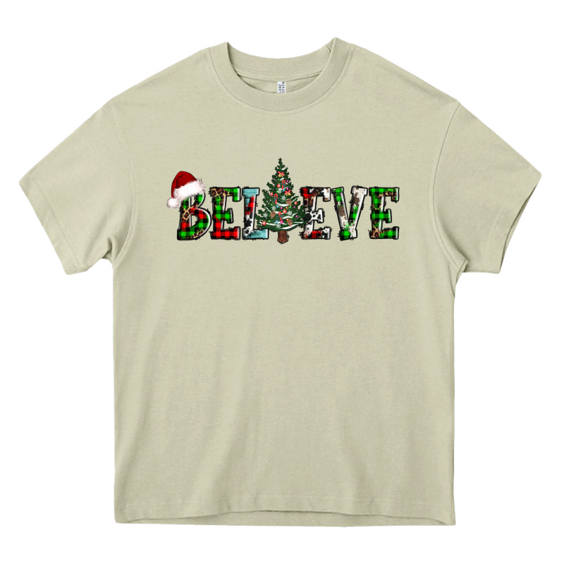 Believe Christmas Tree Heavy Core Tee by AdoDesignShop | Teevron