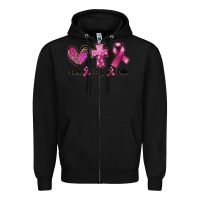Black Love Faith cure Breast Cancer Zipper Hoodie - FaDigitalArtStudio