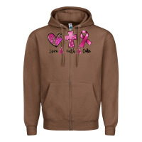 Chestnut Love Faith cure Breast Cancer Zipper Hoodie - FaDigitalArtStudio