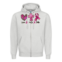 Dove Grey Love Faith cure Breast Cancer Zipper Hoodie - FaDigitalArtStudio