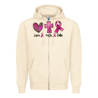 Love Faith Cure Breast Cancer Zipper Hoodie | Teevron