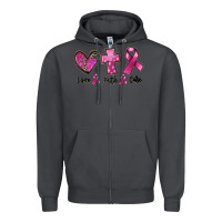 Smoke Love Faith cure Breast Cancer Zipper Hoodie - FaDigitalArtStudio