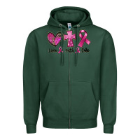 Sports Green Love Faith cure Breast Cancer Zipper Hoodie - FaDigitalArtStudio