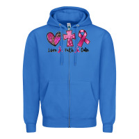 True Royal Love Faith cure Breast Cancer Zipper Hoodie - FaDigitalArtStudio