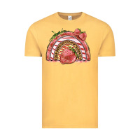 Vintage Mustard strawberry rainbow Vintage Tee - BarkalooDesign