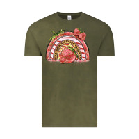 Vintage Olive strawberry rainbow Vintage Tee - BarkalooDesign