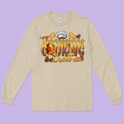 Thanksgiving Cooking Crew Long Sleeve Tee Designed By Texasbilliewilder