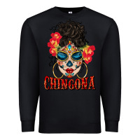 Black chingona latina bun mama Premium Sweatshirt - BundleAndBundleShop