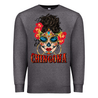 Charcoal Heather chingona latina bun mama Premium Sweatshirt - BundleAndBundleShop