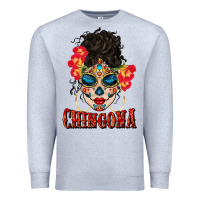 Heather Grey chingona latina bun mama Premium Sweatshirt - BundleAndBundleShop