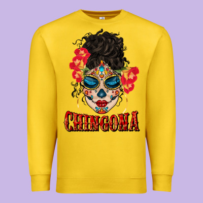 Chingona Latina Bun Mama Premium Sweatshirt Designed By Bundleandbundleshop