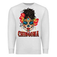 Oatmeal Heather chingona latina bun mama Premium Sweatshirt - BundleAndBundleShop