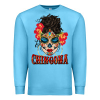 Ocean Blue chingona latina bun mama Premium Sweatshirt - BundleAndBundleShop