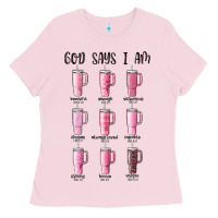 Bubblegum Pink god says i am bible verse stanley Ladies Tee - MaliasSmallBusiness