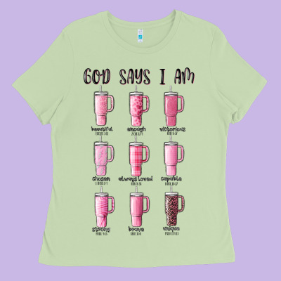 God Says I Am Bible Verse Stanley Ladies Tee Designed By Maliassmallbusiness