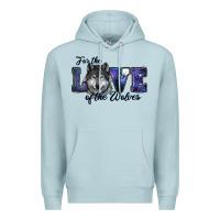 Blue Mist For The Love Of The Wolves Premium Hoodie - RanaPortraitStore
