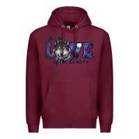 Burgundy For The Love Of The Wolves Premium Hoodie - RanaPortraitStore