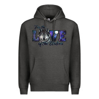 Charcoal Heather For The Love Of The Wolves Premium Hoodie - RanaPortraitStore
