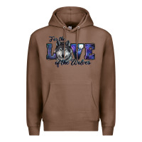 Chestnut For The Love Of The Wolves Premium Hoodie - RanaPortraitStore
