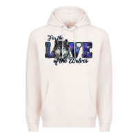 Pale Pink For The Love Of The Wolves Premium Hoodie - RanaPortraitStore