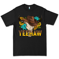 Black yeehaw bull skull Premium Tee - NancyCooperArtShop