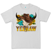 Dove Grey yeehaw bull skull Premium Tee - NancyCooperArtShop