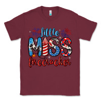 Burgundy little miss firecracker 4th of july Classic Tee - Artiststas