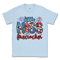 Dusty Blue little miss firecracker 4th of july Classic Tee - Artiststas