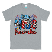 Heather Grey little miss firecracker 4th of july Classic Tee - Artiststas