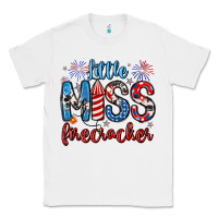 White little miss firecracker 4th of july Classic Tee - Artiststas