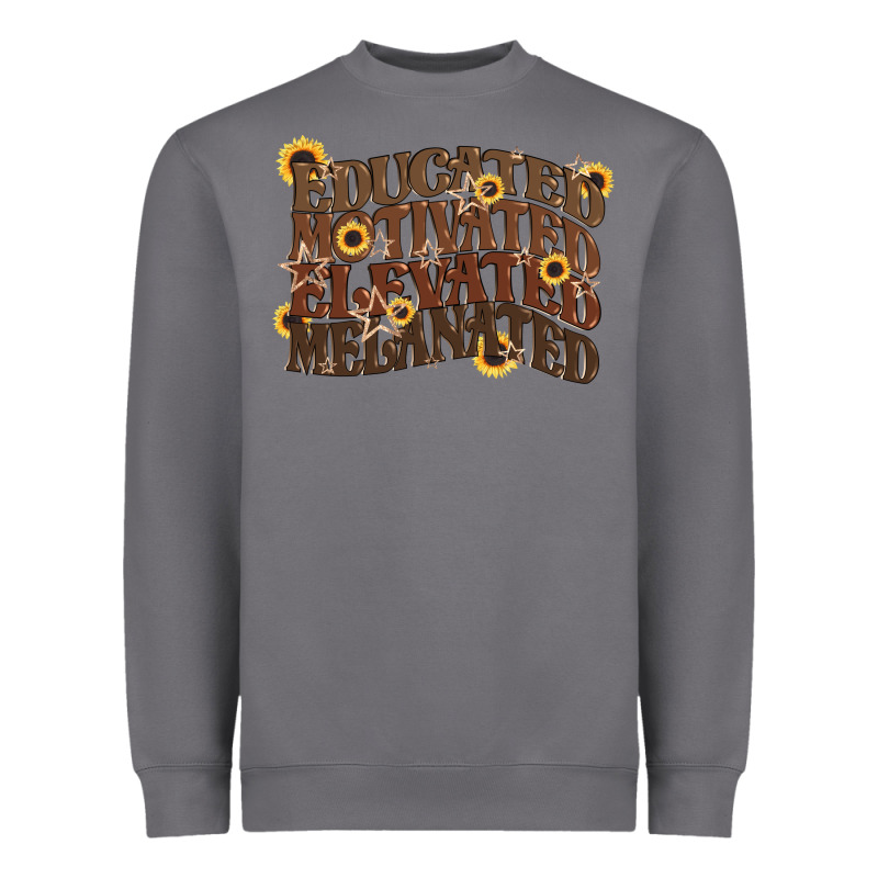 Educated Motivated Elevated Melanated Juneteenth Heavyweight Sweatshirt by CowGirlArtShop | Teevron