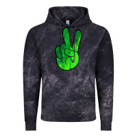 Cloud Black Green Peace Sign Vintage Hoodie - Jasminsmagicworld