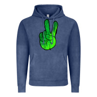 Vintage Denim Green Peace Sign Vintage Hoodie - Jasminsmagicworld