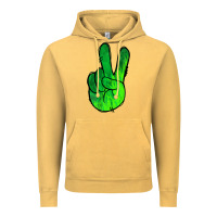 Vintage Mustard Green Peace Sign Vintage Hoodie - Jasminsmagicworld