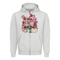 Dove Grey Breast Cancer truck with pumpkins Zipper Hoodie - FaDigitalArtStudio