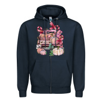 Navy Breast Cancer truck with pumpkins Zipper Hoodie - FaDigitalArtStudio