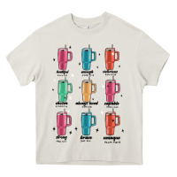 Cream coffee thermos Heavy Core Tee - MaliasSmallBusiness
