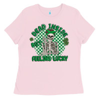Bubblegum Pink dead inside but feeling lucky Ladies Tee - MaliasSmallBusiness