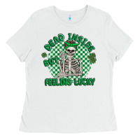 White dead inside but feeling lucky Ladies Tee - MaliasSmallBusiness