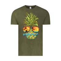 Vintage Olive pineapple summer Vintage Tee - BarkalooDesign