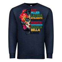 Navy sugar skull women hispanic heritage month Premium Sweatshirt - BundleAndBundleShop