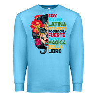 Ocean Blue sugar skull women hispanic heritage month Premium Sweatshirt - BundleAndBundleShop