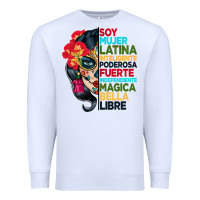 White sugar skull women hispanic heritage month Premium Sweatshirt - BundleAndBundleShop