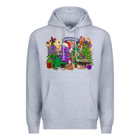 Heather Grey Christmas Louisiana Mardi Gras trees Premium Hoodie - FaDigitalArtStudio